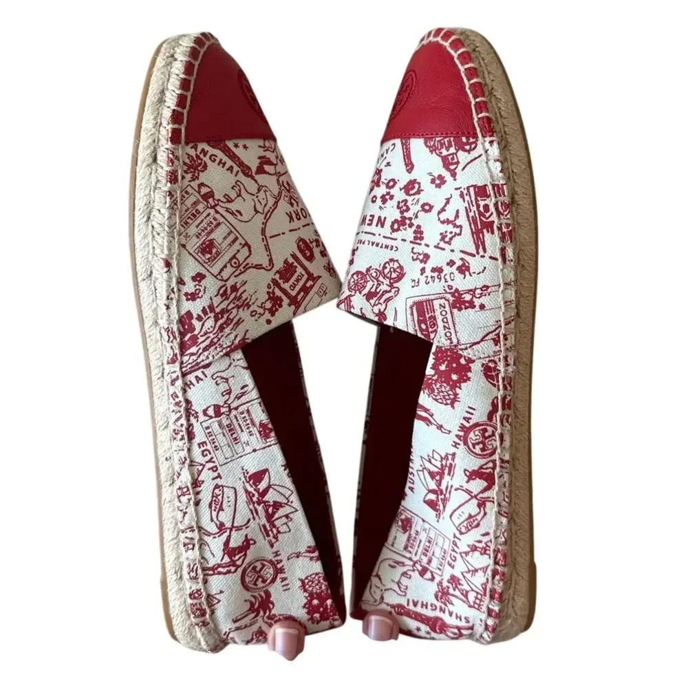 Tory Burch Destination Graphic Print Espadrilles 8.5